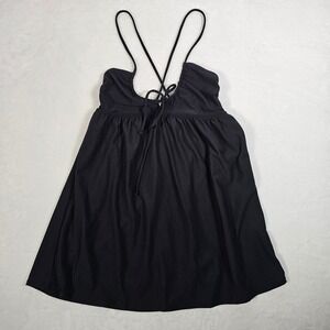 Salt & Cove Black Crisscross Strap Babydoll Tank Top Size M